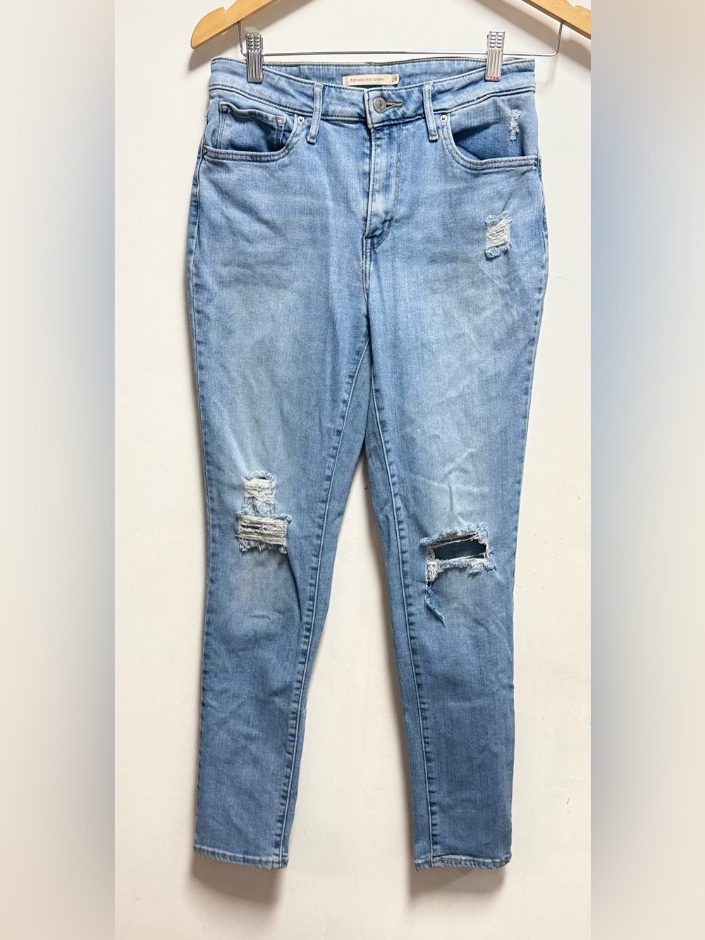 Levi's Blue Distressed High Rise Skinny Jeans